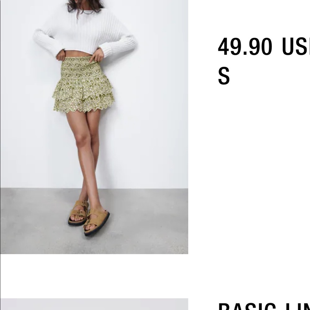 Zara skirt green.